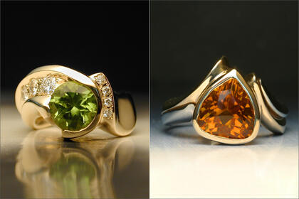 Dailing.green and orange rings