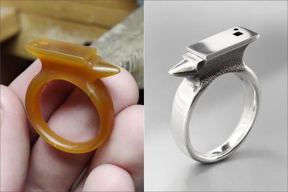Vanaria.smooth wax ring and anvil ring
