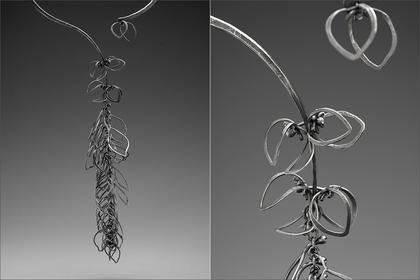 Werger.argentium leaf shape necklace
