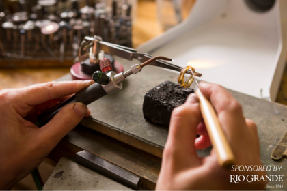 Intro to jewelry repair class image with Rio Grande logo 
