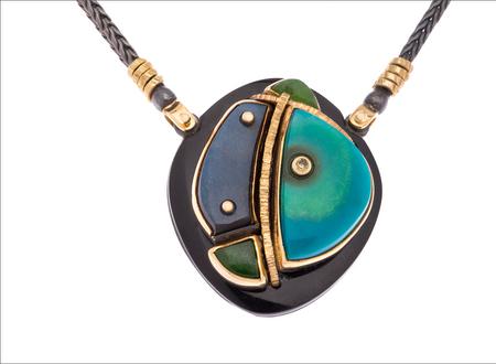 Boyd.Dark Green Gold Dark Silver Pendant