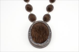 Atkinson.oval fur pendant