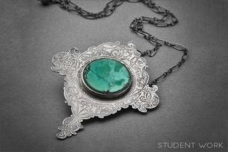 Baird.Silver Pendant with Turquoise