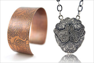 Beaudoin.Etched Bracelet and Pendant