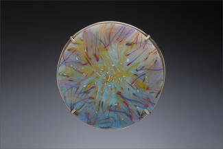 Bishoff.polymer circle brooch