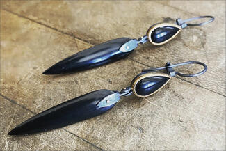 Boyd.black saddle stones earrings