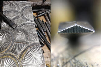 Cheminee.Stamp and Fan Pattern