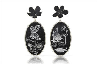 Conroy.enamel dark earrings