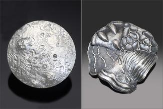 Corwin.moon and wiggly shapes in silver