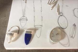 Evans.Silver Pendant and Sketches