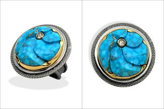 Gardner.blue gold dark ring