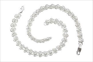 Karen.Two Screw Chain Bracelets in silver and silver