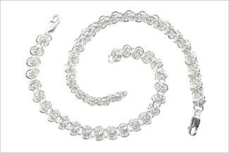 Karen.Two Screw Chain Bracelets in silver and silver
