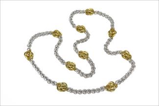 Karon.gold and silver necklace