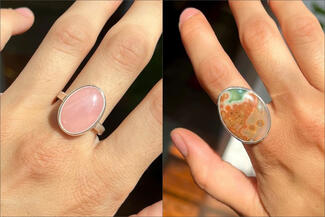 Keast.pink and orange cab rings