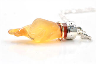 Keast.Carved Hand Pendant