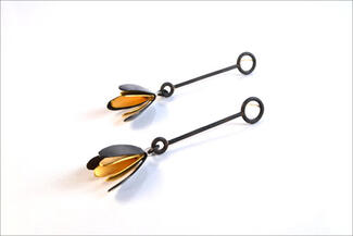 Leppo.steel and gold earrings
