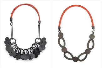 Leppo.two steel sheet neckalces