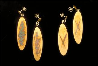 LewtonBrain.gold mark earrings