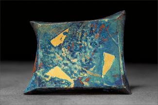 LewtonBrain.blue and yellow patina