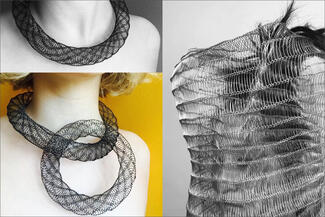 Montante.woven wire donut rings and over head