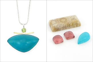 New.blue pendant and stones