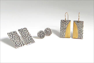 New.rectangle and circle earrings