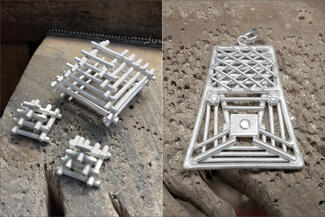 Pabon.Cage in silver with stone