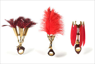 Quinn.red feather rings