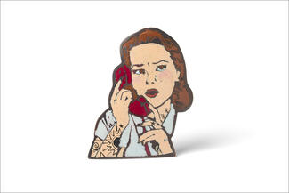 Saneholtz.Enamel Lady On Phone