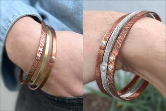 Vanaria.Two Images of Three Bangles on Hand