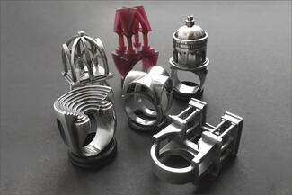 Veverka.wax sculpture ring and silver rings