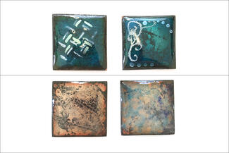 Wells.Blue Square Enamel Samples