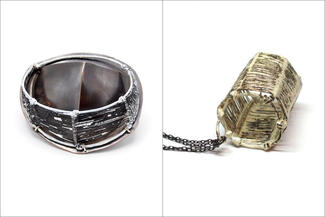 Wells.enamel wire bowl and pendant