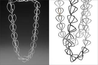 Werger.argentium wire shapes on necklace