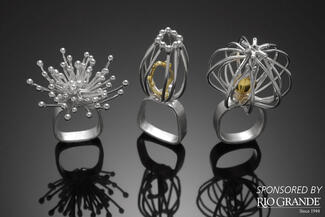 Paulette Werger ring trio with Rio Grande logo