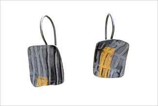 Werger.square dark and gold earrings