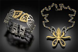 Wunder.Riveted Bracelet and Necklace Lotus