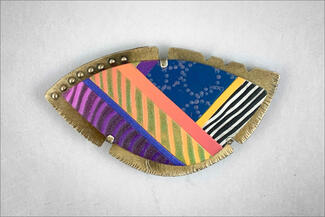 Yuhr.brass multi color polymer pendants