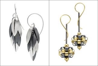 Redman.Silver Earrings and Gold with Black Earrings