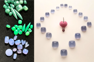 Collage of gemstones and cabochons