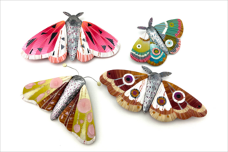 Butterfly jewelry by Bonnie Bishoff made with polymer clay and metal