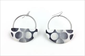 Bishoff.black and white polymer earrings