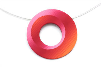 Bishoff.polymer red pendant