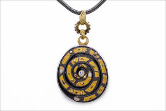 Boyd.swirl gold dark silver pendant