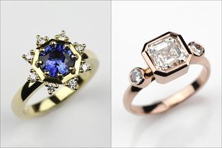 Lang.bead and emerald set rings