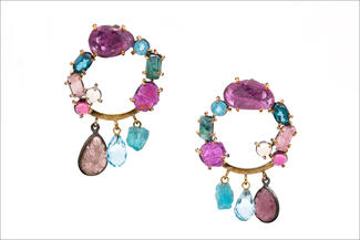 Gollberg.pink and blue prong settings