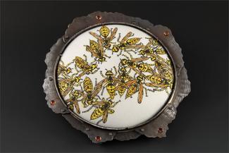 Hall.wasp swarm enamel pieces