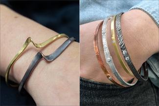 Ita.forged and riveted bracelets