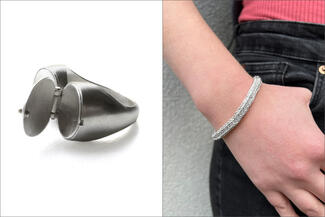 ItaEvans.hinged signet and loop bracelet